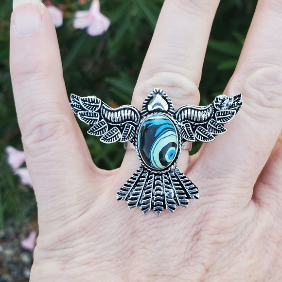 New Mosaic Jasper 925 Silver Mystic Ring. - Picture 12 of 16